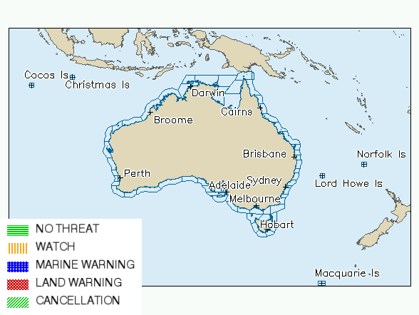 Current Australia Region Tsunami status